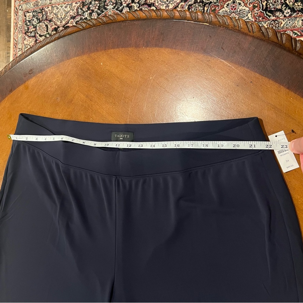 NEW Talbots Woman Stretch Cropped Wide‎ Leg Pull-On Pant Navy 3X Plus Size - Picture 12 of 15
